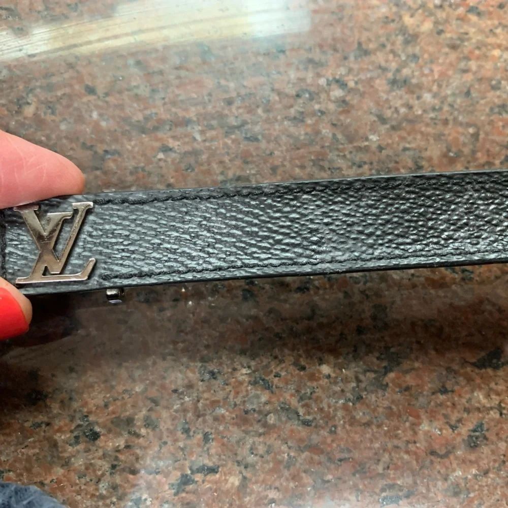 Louis Vuitton Black Leather Bracelet M6456 sz 21